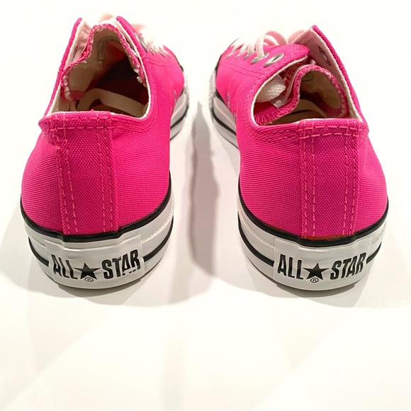 Converse All Star Chuck Taylor low top lace up neon pink canvas sneakers shoes - Picture 3 of 11